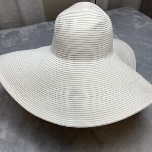 The Hatter Company‎ Floppy Sun Hat White Wide Brim Sunhat Beach Swim Resort NWT